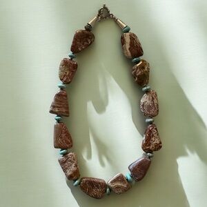 Artisan Southwestern Western Boho Oversized Gemstone Necklace